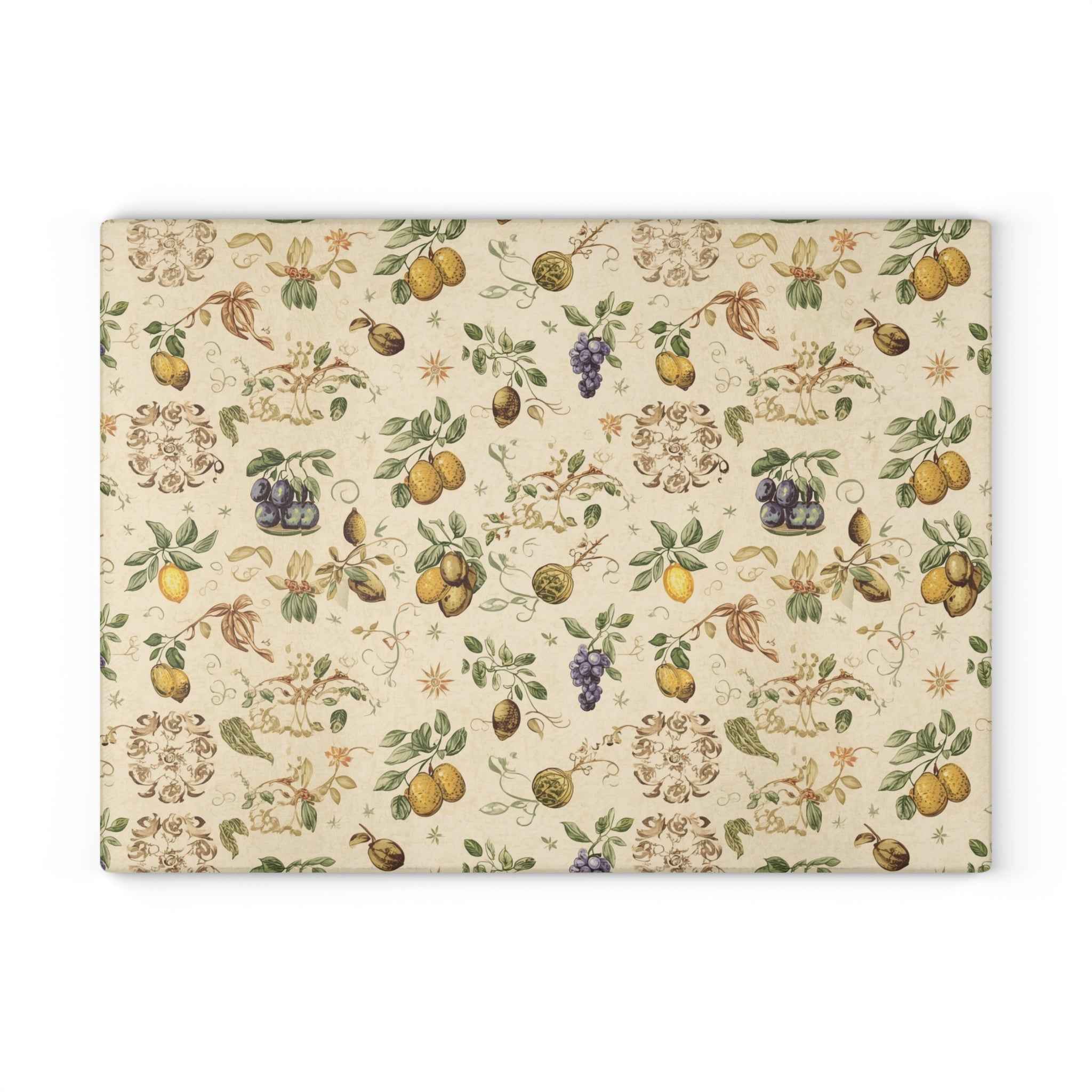 Vintage Fruit Glass Cutting Board - Elegant Kitchen Decor